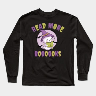 Funny Halloween ghost reading a book. Read more Boooooks Long Sleeve T-Shirt